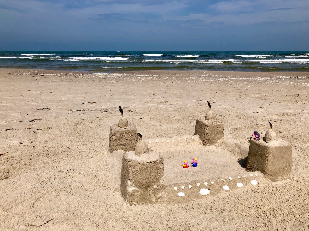 6 stücke Blau Sandburg Formen Gebäude Sandburg Strand Kinder Spaß 